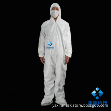 White protective coverall